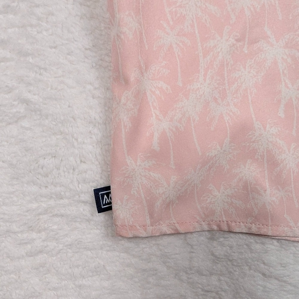 Mizzen+Main Shirt Mens Small Pink Palm Tree Leeward Trim Stretch SS Button Up - Picture 4 of 10